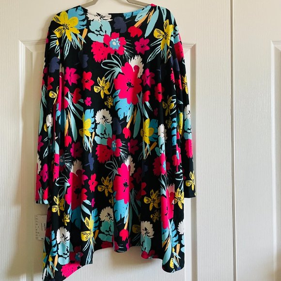 LuLaRoe Sweaters - Lularoe Open Front Floral Relaxed Fit Cardigan Size L NWT